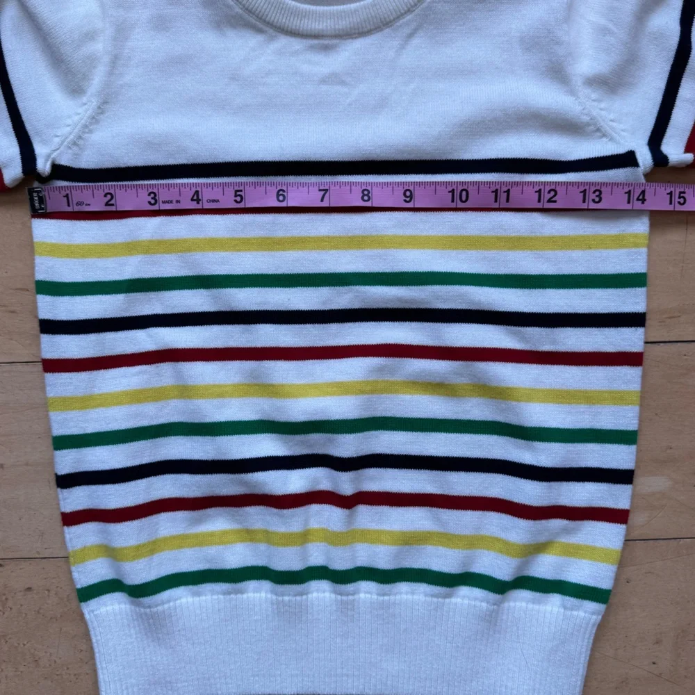 Primary Striped Sweater Sz 8-9, cotton, preppy, colorful, cute, classic, rainbow